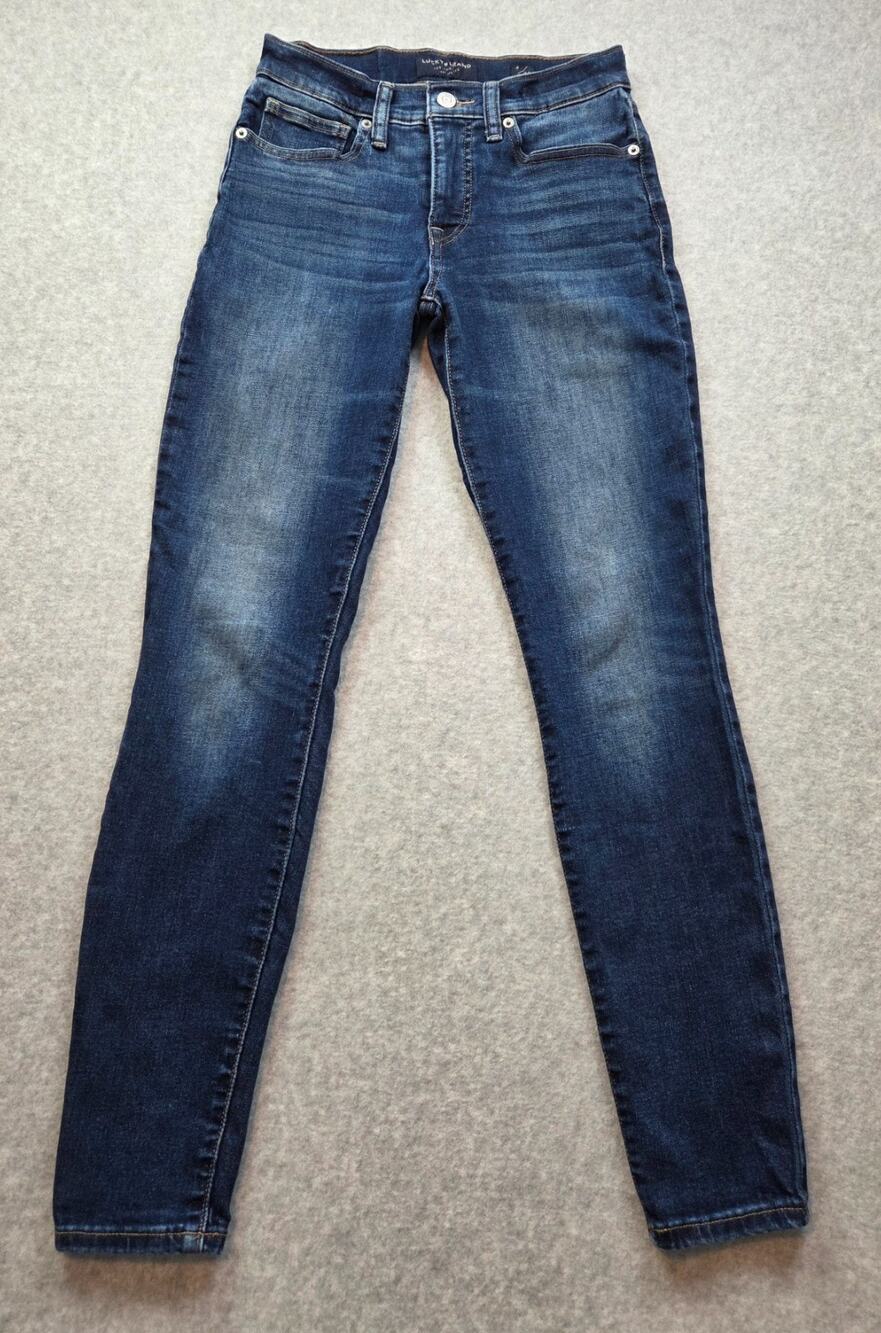Lucky Brand Ava Mid Rise Super Skinny Jeans Womens 2/26 Regular Dark Wash